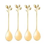 Kit 4 Colheres para Café Dourada