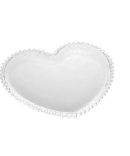 Prato coração em cristal 25cm