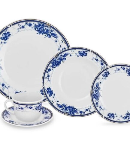 Patronato Shopping - Aparelho de Jantar 42 peças em Porcelana Branca com  Bordas Douradas - Aparelhos de jantar e pratos - Mesa posta - Mesa