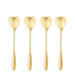 Kit de 4 colheres para café coração