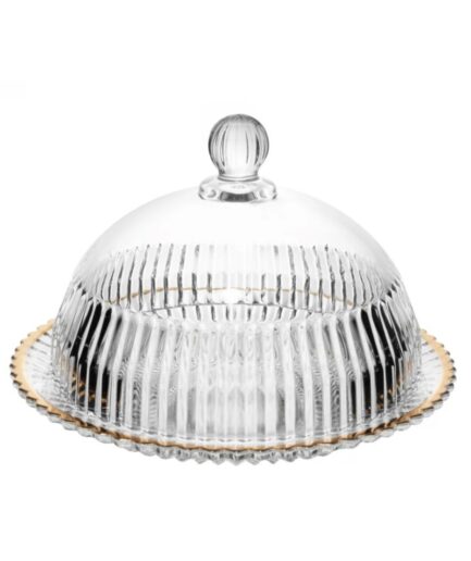 Queijeira cristal borda gold