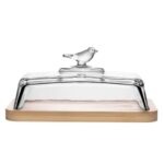 Manteigueira com base bambu bird