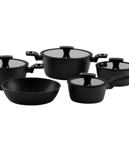 Jogo de 5 panelas de alumínio com revestimento cerâmico