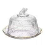 Queijeira Butterfly borda gold 20cm