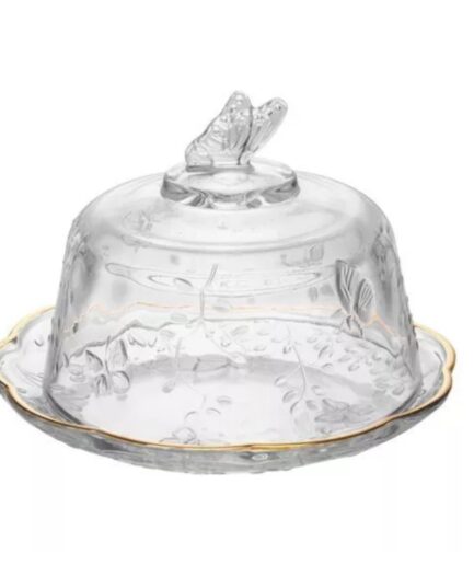 Queijeira Butterfly borda gold 20cm