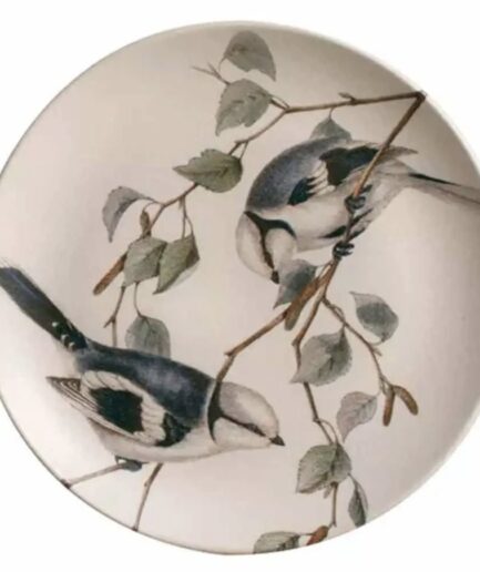 Jogo 6 pratos sobremesa pássaros