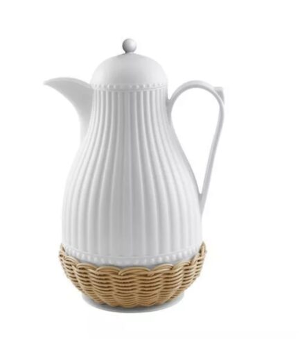 Garrafa térmica com detalhe em rattan 1L