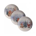 Jogo 6 pratos sobremesa natalino