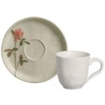 Jogo de 6 xícaras com pires 120ml