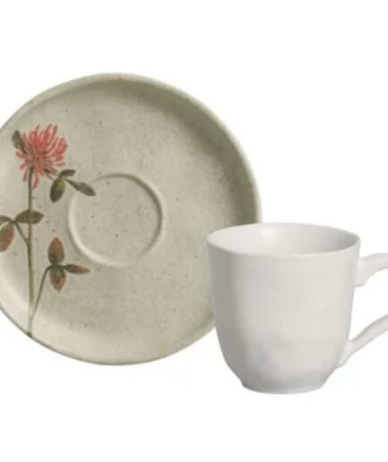 Jogo de 6 xícaras com pires 120ml