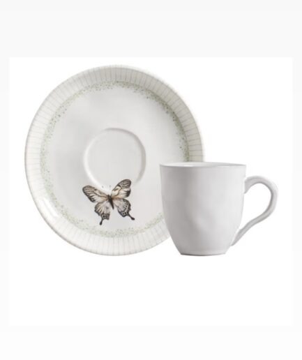 Jogo 6 xícaras com pires 120ml