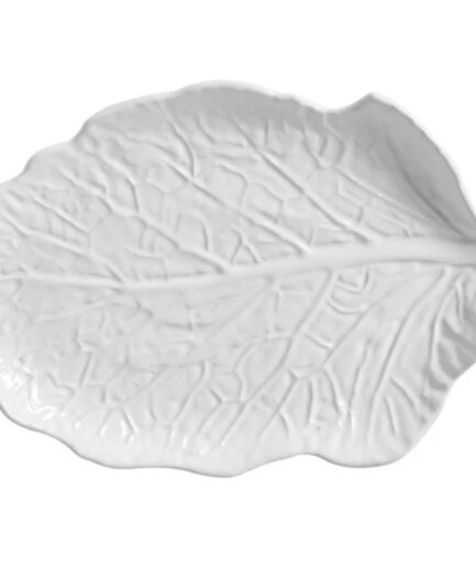 Travessa branca folha de couve