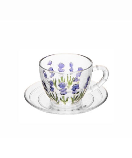 Xícara de chá lavanda