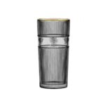 Jogo de 6 copos fume com borda gold