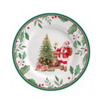 Jogo 6 pratos sobremesa natalino