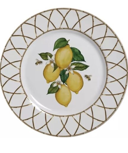 Jogo 6 pratos sobremesa limão siciliano