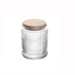 Pote vidro com tampa bambu 360ml