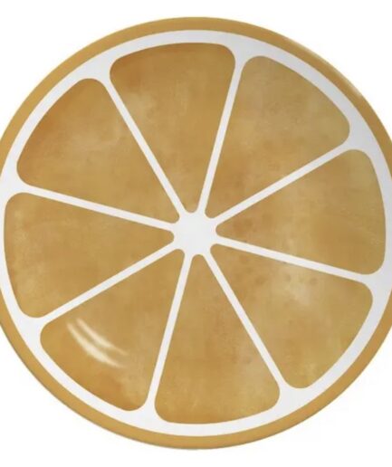 Jogo 6 pratos sobremesa laranja